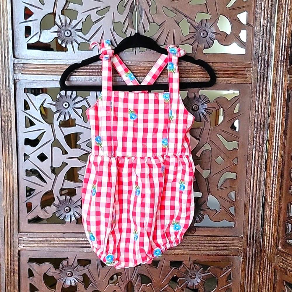 Hanna Andersson Red Gingham Sunsuit